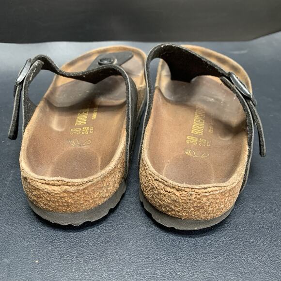 Birkenstock Gizeh Women's Sz US 7 EU 38 Black Thong Leather Sandals shoes - Picture 3 of 10